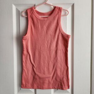Wonder Nation Girls Coral Ribbed Tank Top L 10-12 Cotton Blend NWOT